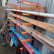 DURAFORCE 6 Shelf Lumber Storage Rack Wall-Mounted Steel Wood Pipes Rack 660LB New