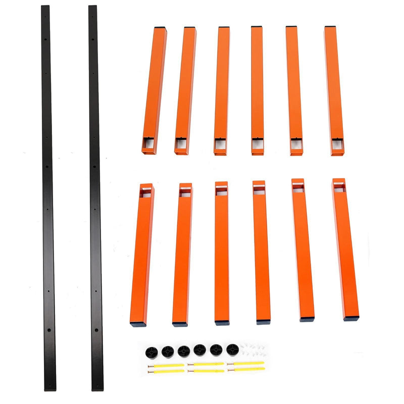 DURAFORCE 6 Shelf Lumber Storage Rack Wall-Mounted Steel Wood Pipes Rack 660LB New