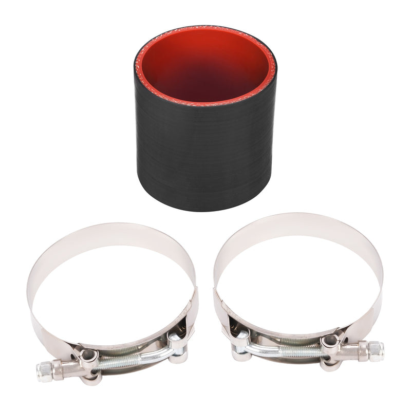 DURAFORCE 3 Ply Rubber Hose/Intake/Intercooler Pipe Straight Coupler + T Clamps 3" ~ 76mm