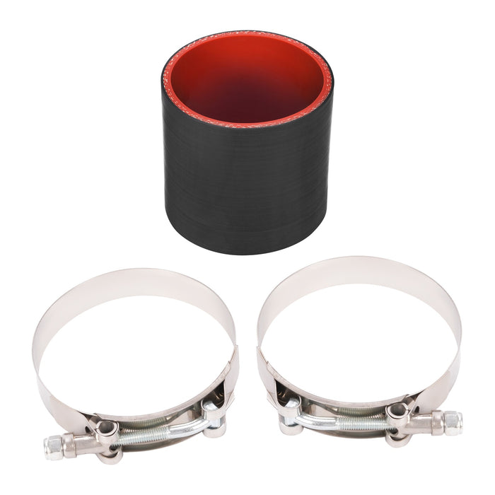 DURAFORCE 3 Ply Rubber Hose/Intake/Intercooler Pipe Straight Coupler + T Clamps 3" ~ 76mm