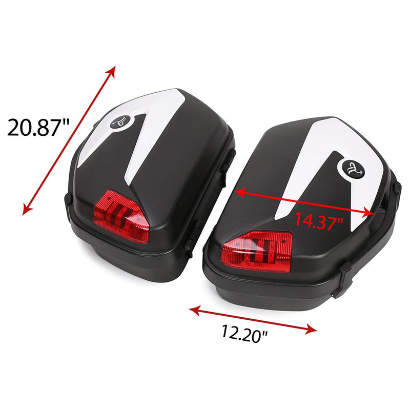 DURAFORCE Universal Detachable Hard Saddlebags white face Plate For Suzuki Honda cruisers