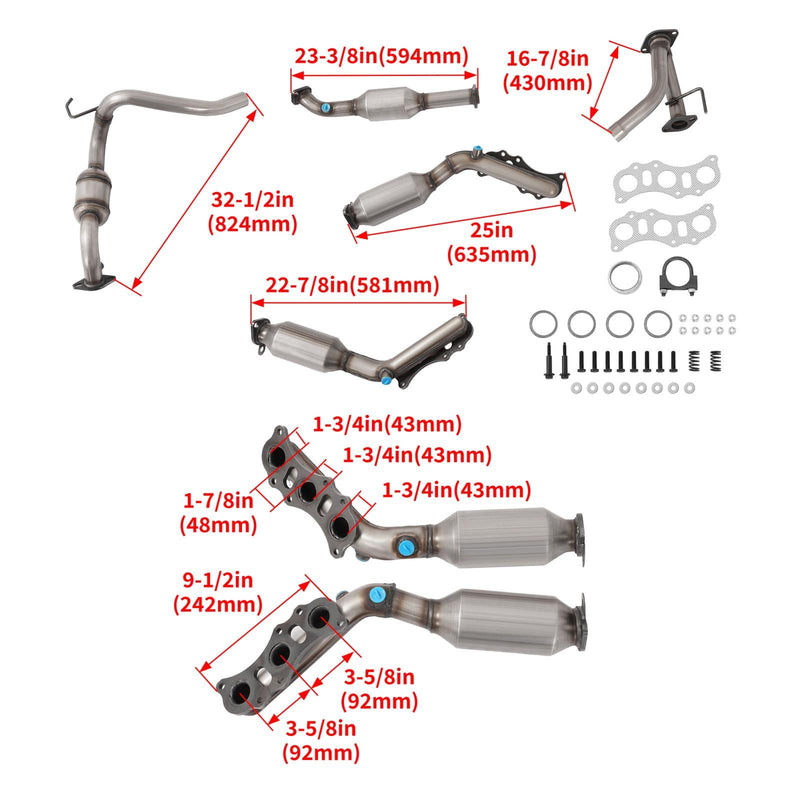 DURAFORCE For Toyota Tacoma V6 4.0L AWD 2003-2011 Front & Rear Exhaust Catalytic Converter