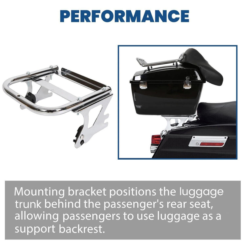 DURAFORCE Detachable Two up Tour Mounting Luggage Rack For Harley 97-08 Road Glide