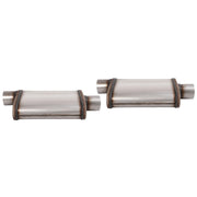 DURAFORCE For Universal 2PCS Street Mufflers 3" Offset In 3" Center Out Stainless Steel