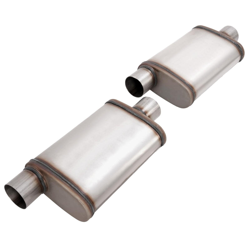 DURAFORCE For Universal 2PCS Street Mufflers 3" Offset In 3" Center Out Stainless Steel