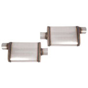DURAFORCE For Universal 2PCS Street Mufflers 3" Offset In 3" Center Out Stainless Steel