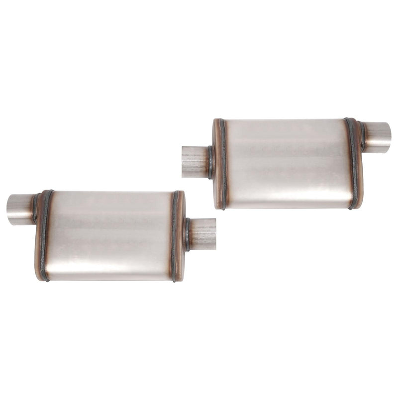 DURAFORCE For Universal 2PCS Street Mufflers 3" Offset In 3" Center Out Stainless Steel
