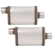 DURAFORCE For Universal 2PCS Street Mufflers 3" Offset In 3" Center Out Stainless Steel