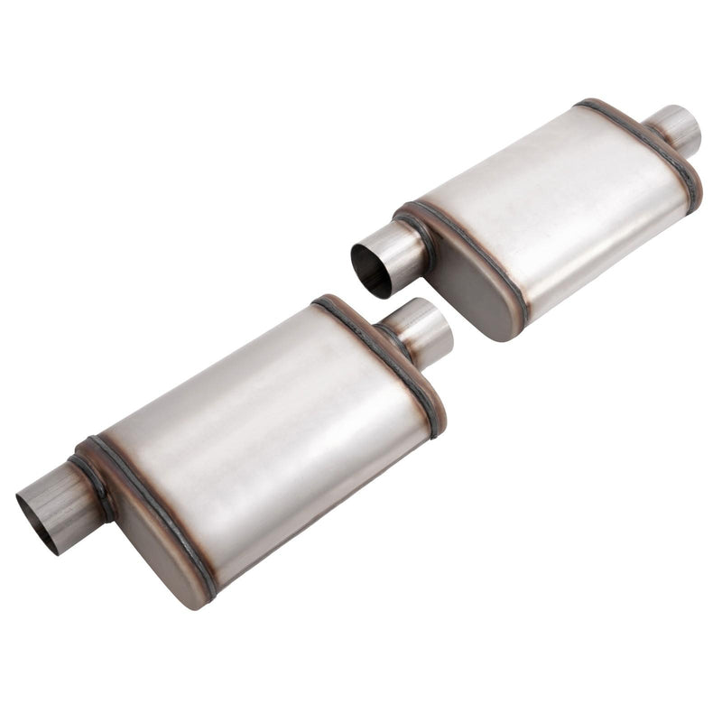 DURAFORCE For Universal 2PCS Street Mufflers 3" Offset In 3" Center Out Stainless Steel
