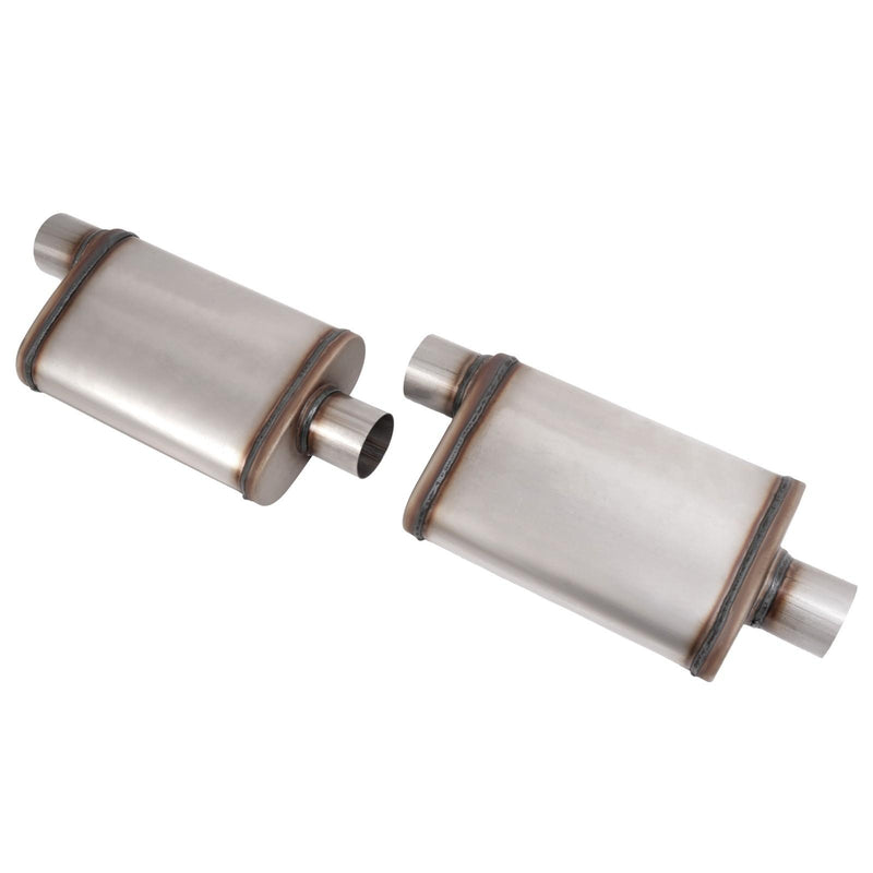 DURAFORCE For Universal 2PCS Street Mufflers 3" Offset In 3" Center Out Stainless Steel