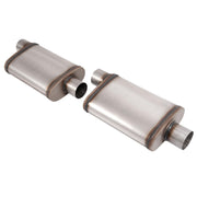 DURAFORCE For Universal 2PCS Street Mufflers 3" Offset In 3" Center Out Stainless Steel
