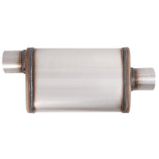 DURAFORCE For Universal 2PCS Street Mufflers 3" Offset In 3" Center Out Stainless Steel