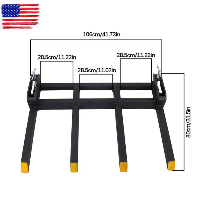 DURAFORCE 42" Universal 2500lbs Clamp on Heavy Debris Fork For Tractor Skid Steer Buckets
