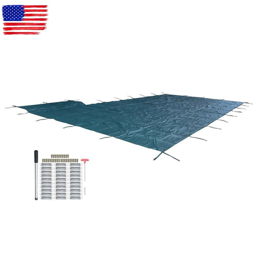 DURAFORCE Above Inground Swimming Pool Heavy Safety Cover 22×42FT With 4×8FT Right Step