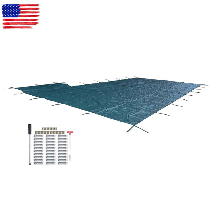 DURAFORCE Above Inground Swimming Pool Heavy Safety Cover 22×42FT With 4×8FT Right Step