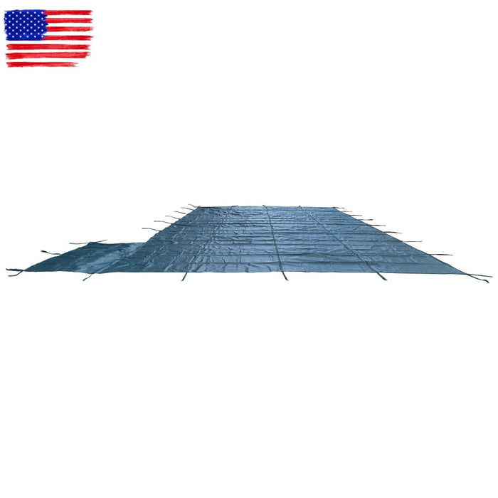 DURAFORCE Above Inground Swimming Pool Heavy Safety Cover 22×42FT With 4×8FT Right Step