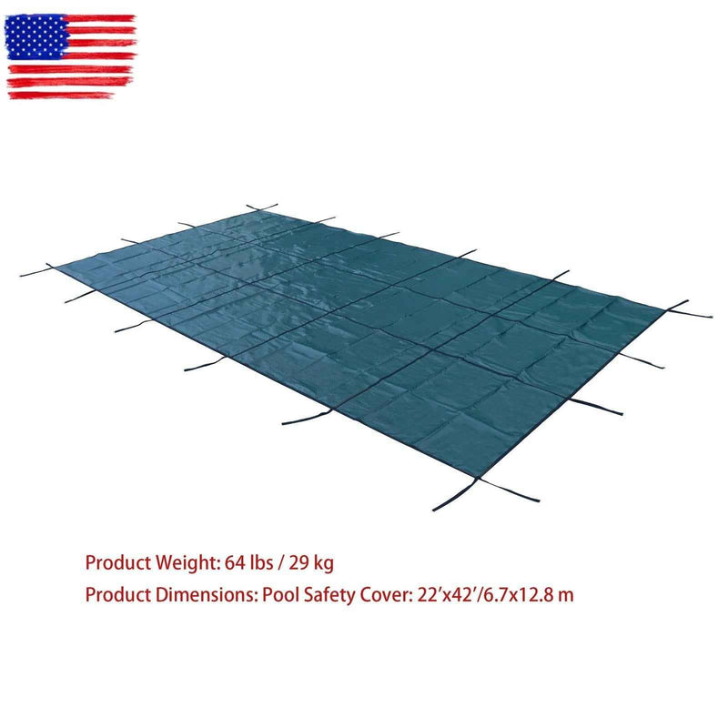 DURAFORCE In Ground Pools for Swimming 22x42 ft Pool Safety Cover Rectangular Green PP