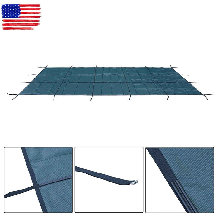 DURAFORCE In Ground Pools for Swimming 22x42 ft Pool Safety Cover Rectangular Green PP