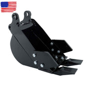 DURAFORCE 200mm Narrow Bucket Accessory 2-teeth For Typhon Mini-excavators Easy Install