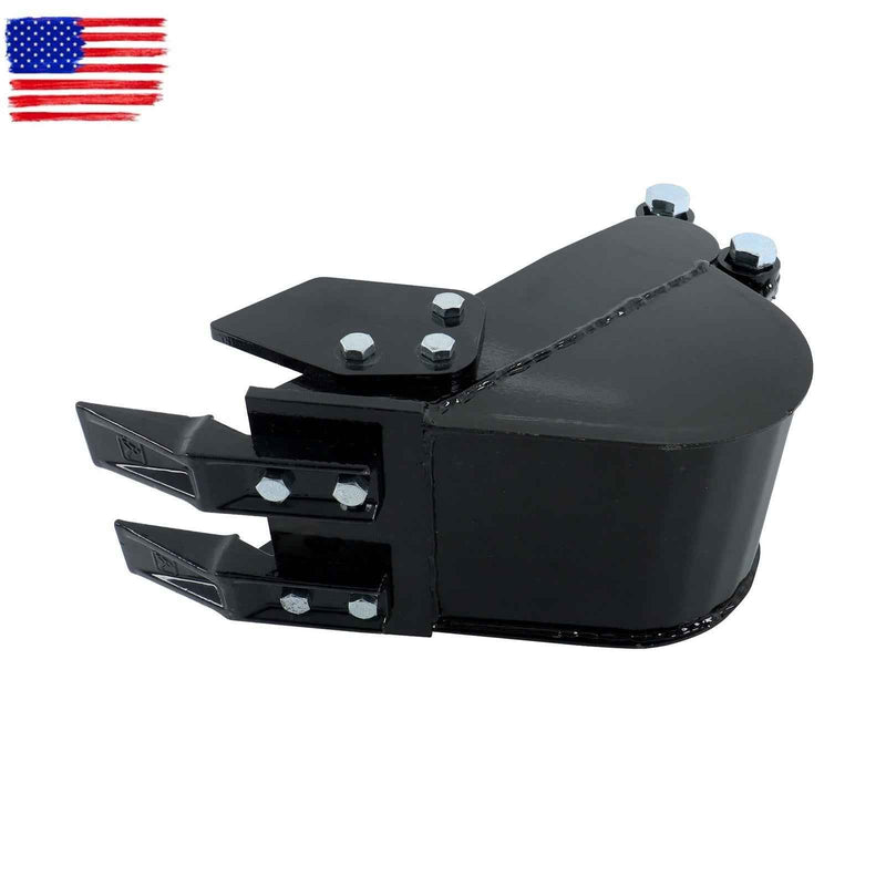 DURAFORCE 200mm Narrow Bucket Accessory 2-teeth For Typhon Mini-excavators Easy Install