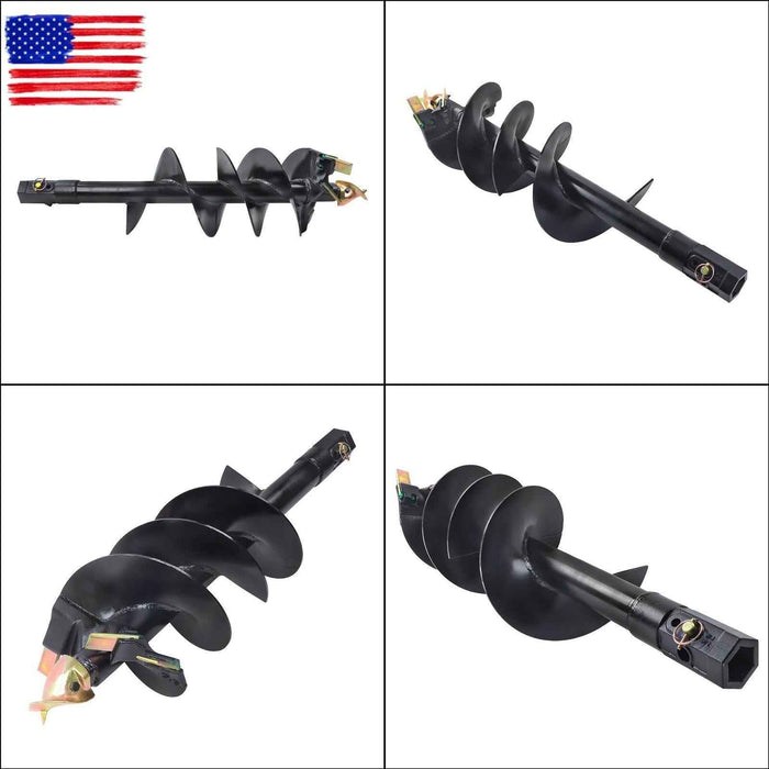 DURAFORCE 12" x 48" Auger Bit 2" Hex Collar Skid Steer Post Hole Digger Attachment