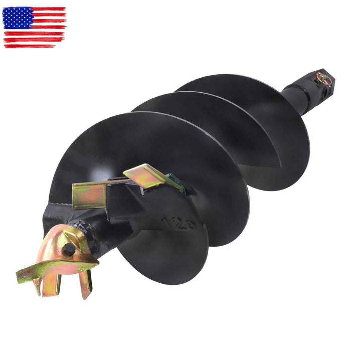 DURAFORCE 12" x 48" Auger Bit 2" Hex Collar Skid Steer Post Hole Digger Attachment