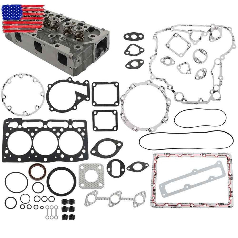 DURAFORCE Complete Engine Cylinder Head & Full Gasket Kit For Kubota D1105 RTV1100