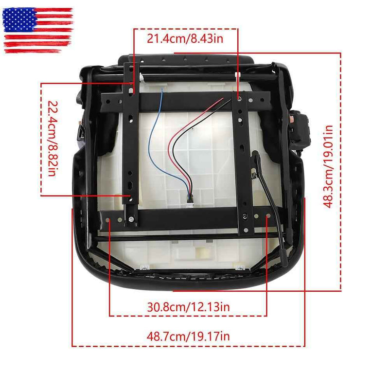 DURAFORCE Black For Toyota Forklift Seat With Seatbelt & Switch w/70°Adjustable Backrest