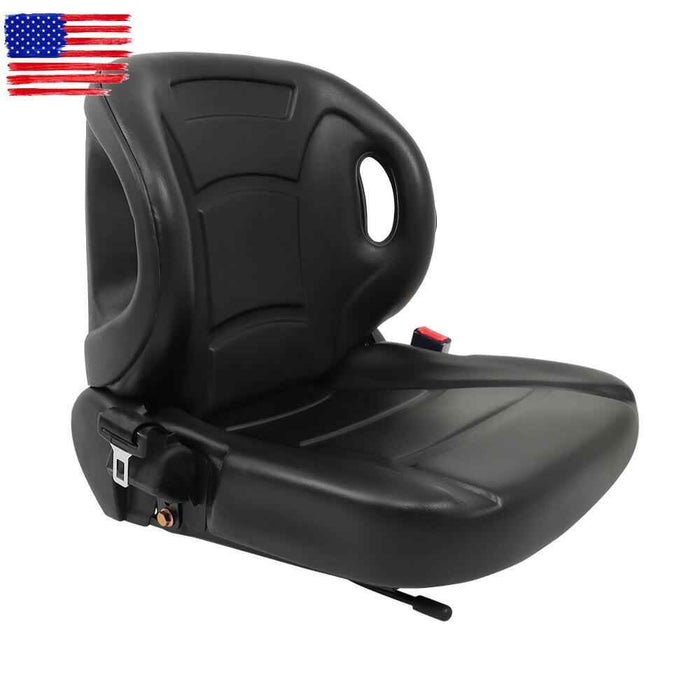 DURAFORCE Black For Toyota Forklift Seat With Seatbelt & Switch w/70°Adjustable Backrest