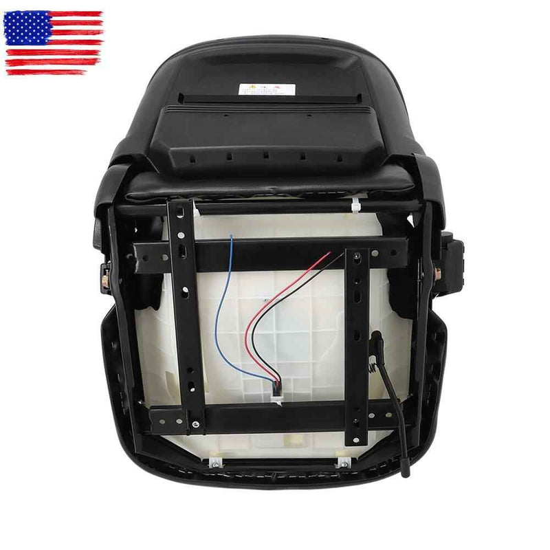 DURAFORCE Black For Toyota Forklift Seat With Seatbelt & Switch w/70°Adjustable Backrest