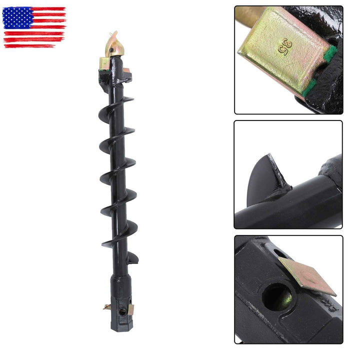DURAFORCE 6" x 48" Auger Bit 2" Hex Collar Skid Steer Post Hole Digger Attachment