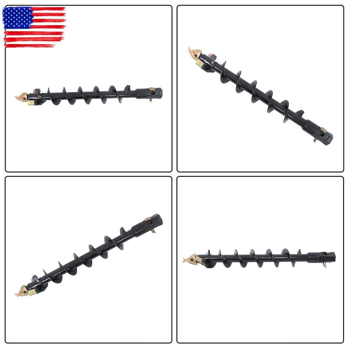 DURAFORCE 6" x 48" Auger Bit 2" Hex Collar Skid Steer Post Hole Digger Attachment