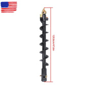 DURAFORCE 6" x 48" Auger Bit 2" Hex Collar Skid Steer Post Hole Digger Attachment