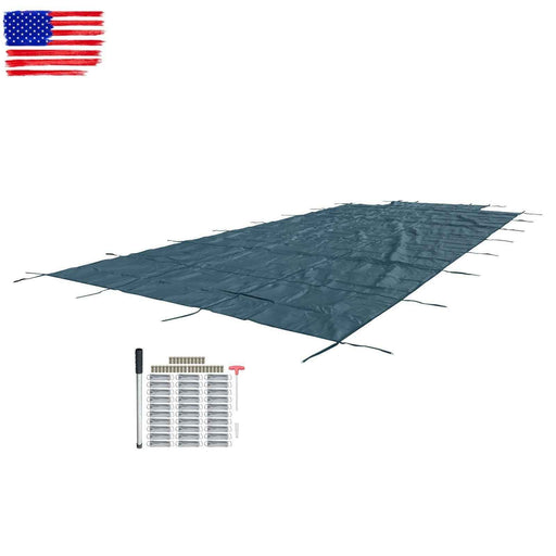 DURAFORCE Above Inground Swimming Pool Heavy Safety Cover 22×42FT With 4×8FT Center Step