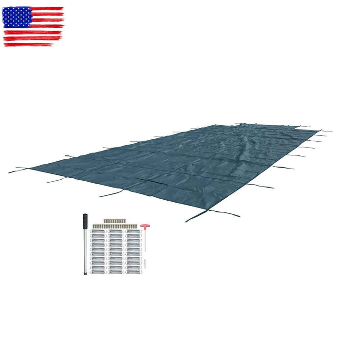 DURAFORCE Above Inground Swimming Pool Heavy Safety Cover 22×42FT With 4×8FT Center Step
