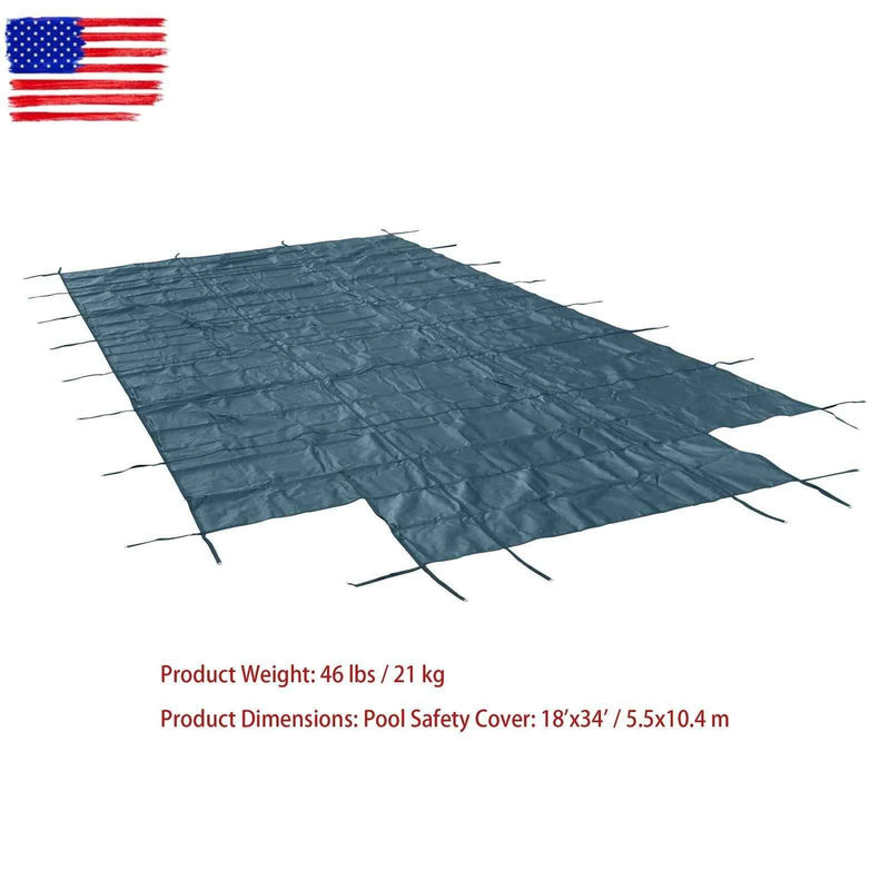 DURAFORCE Above Inground Swimming Pool Heavy Safety Cover 22×42FT With 4×8FT Center Step
