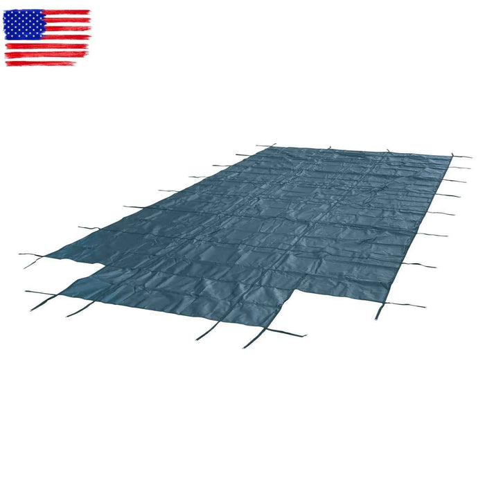DURAFORCE Above Inground Swimming Pool Heavy Safety Cover 22×42FT With 4×8FT Center Step