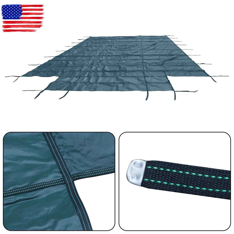 DURAFORCE Above Inground Swimming Pool Heavy Safety Cover 22×42FT With 4×8FT Center Step
