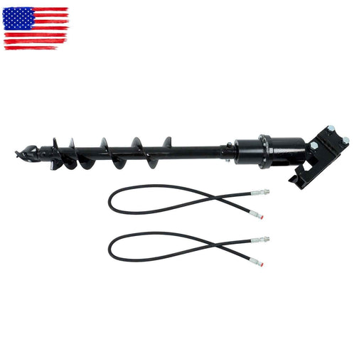 DURAFORCE 150mm Diameter Auger Drill Attachment With Hoses for Garden Mini Excavator