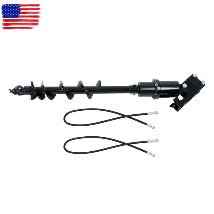 DURAFORCE 150mm Diameter Auger Drill Attachment With Hoses for Garden Mini Excavator