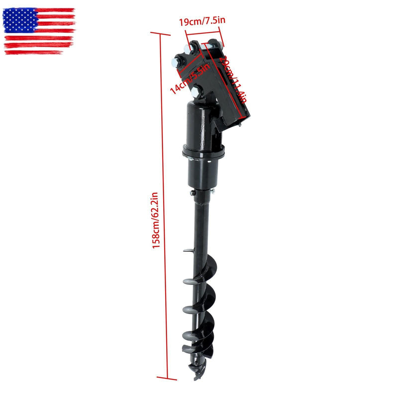 DURAFORCE 150mm Diameter Auger Drill Attachment With Hoses for Garden Mini Excavator
