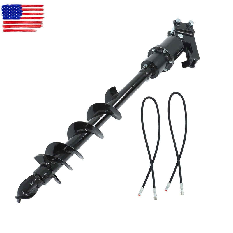 DURAFORCE 150mm Diameter Auger Drill Attachment With Hoses for Garden Mini Excavator