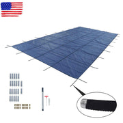DURAFORCE For 14'×28' Inground Swimming Pool, 16'×30' Rectangle Safety Pool Covers Blue