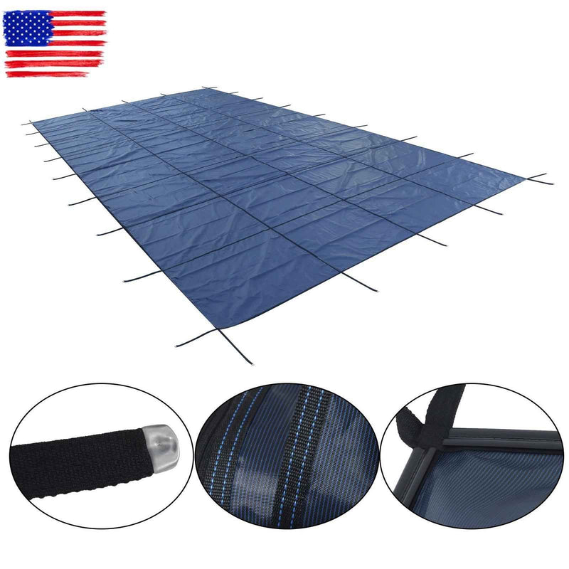 DURAFORCE For 14'×28' Inground Swimming Pool, 16'×30' Rectangle Safety Pool Covers Blue