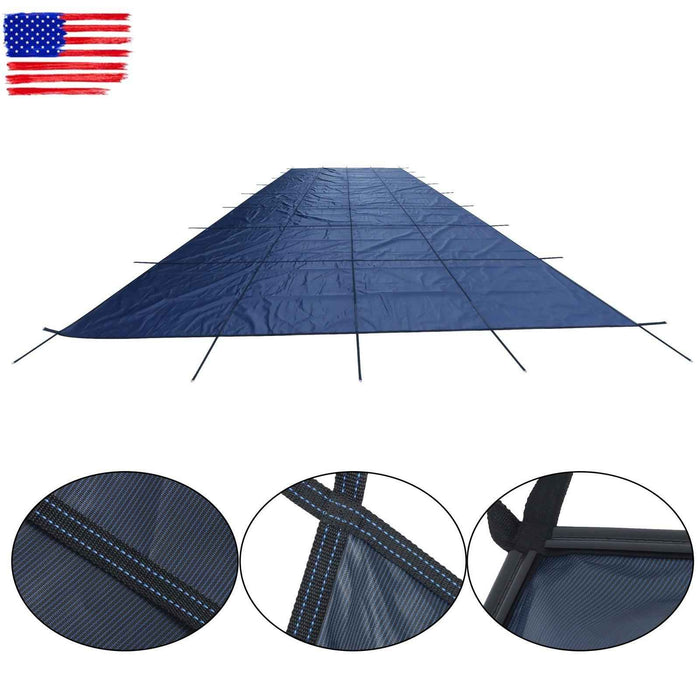 DURAFORCE For 14'×28' Inground Swimming Pool, 16'×30' Rectangle Safety Pool Covers Blue