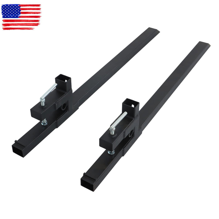 DURAFORCE 60" Clamp on Pallet Forks for Tractor Bucket Loader Tractor Skid Steer 2000 lbs