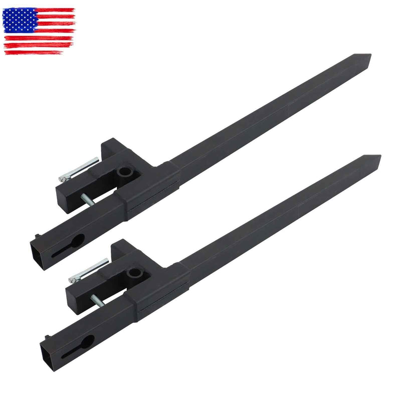 DURAFORCE 60" Clamp on Pallet Forks for Tractor Bucket Loader Tractor Skid Steer 2000 lbs