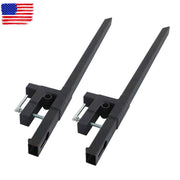 DURAFORCE 60" Clamp on Pallet Forks for Tractor Bucket Loader Tractor Skid Steer 2000 lbs