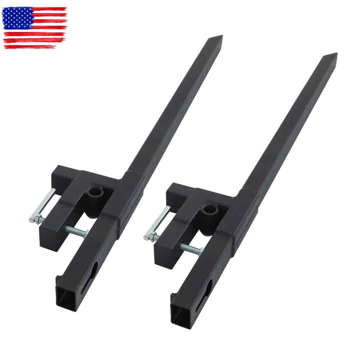 DURAFORCE 60" Clamp on Pallet Forks for Tractor Bucket Loader Tractor Skid Steer 2000 lbs