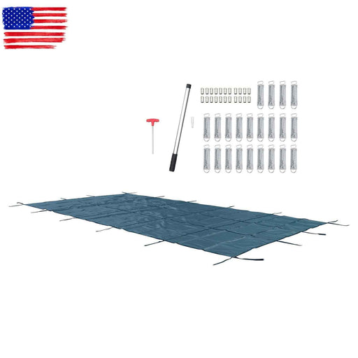 DURAFORCE 16×30FT Rectangle Safety Cover Green Mesh For 14×28FT Inground Swimming Pool